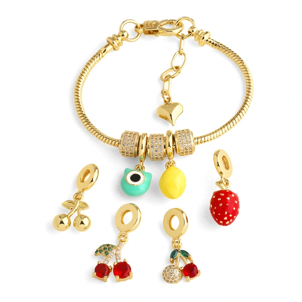 AS jewelry Europe and the United States hot selling fruit cherry eye pendant diy bracelet hand jewelry brn18 bracelet