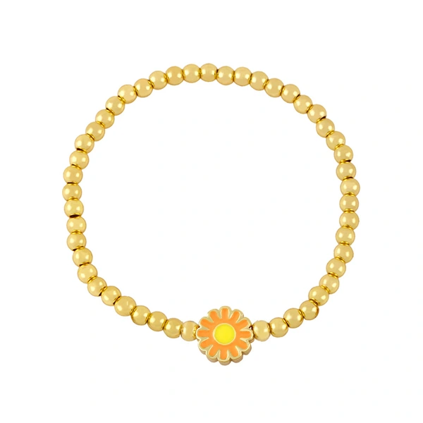 Clearance European and American style gold beaded simple colorful daisy bracelet handmade bre85