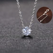   Hot selling simple geometric necklace European and American retro classic six claw round pendant light luxury necklace
