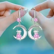 Hot-selling earrings: Creative Zodiac Year Ox Earrings, Water Drop Moon Diamond Earrings