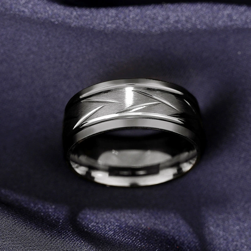  Cool and versatile simple ring with stylish texture and minimalist design, suitable for daily wear. Factory direct sales