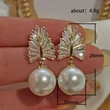 Baroque style imitation pearl earrings exquisite wheat ear zircon earrings shiny temperament women's earrings