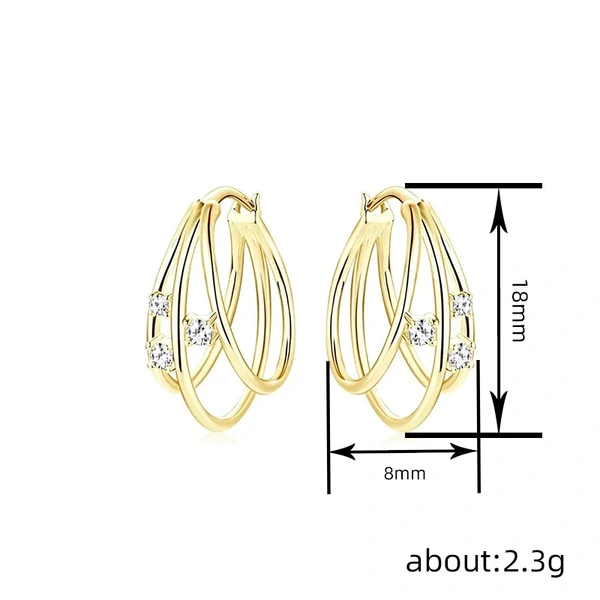 New geometric earrings with French style, daily matching accessories, simple style earrings