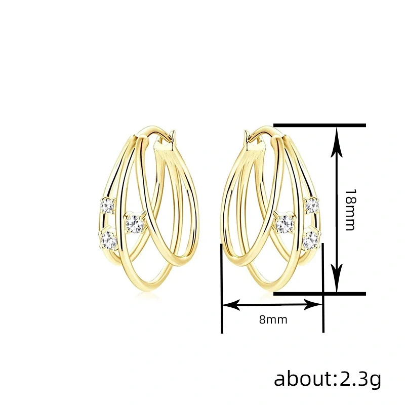 New geometric earrings with French style, daily matching accessories, simple style earrings