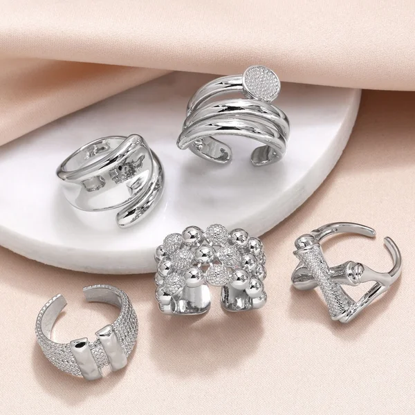 Clearance European and American jewelry round open ring niche retro double-layer gold-plated ring wholesale ris79