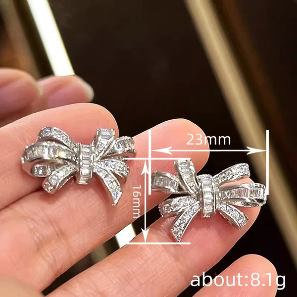 Korean style gentle new earrings for women with bow symmetrical boutique earrings for ladies and princesses