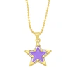 Clearance European and American spring five-pointed star necklace pendant color oil drop zircon necklace clavicle chain female nka003