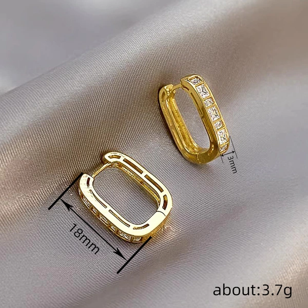 European and Korean French style earrings for women with square geometric design, perfect for everyday wear and popular online jewelry