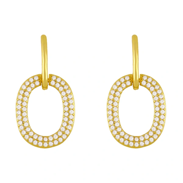 Clearance zircon earrings female net red geometric oval water drop earrings European and American retro cold style earrings erw81