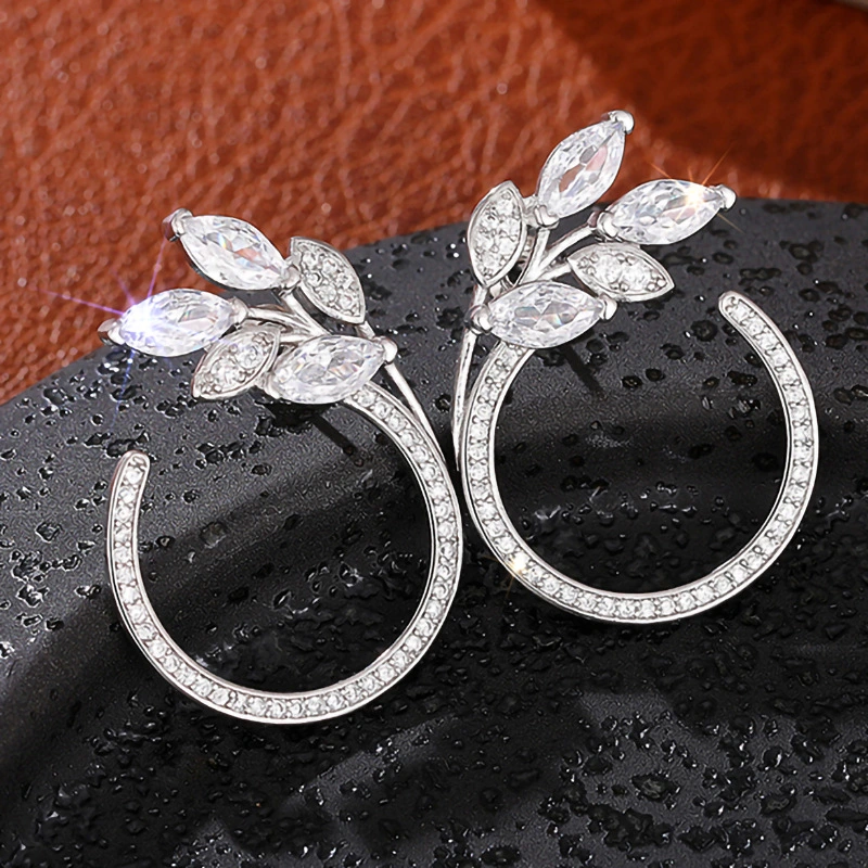  New wheat ear hoop earrings Korean style female temperament earrings female high-end exquisite design female earrings