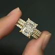 Factory wholesale three-piece ring set, elegant and high-end jewelry for wedding and engagement occasions