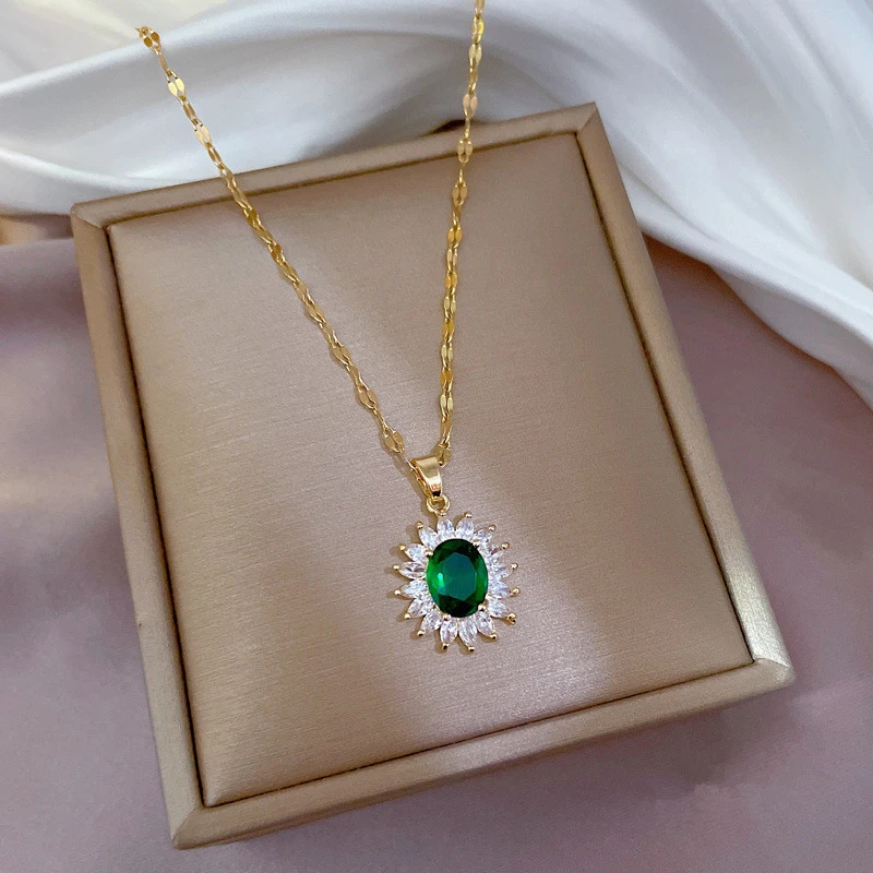  Genuine lady temperament factory direct sales necklace female sunflower geometric high-end necklace niche light luxury jewelry