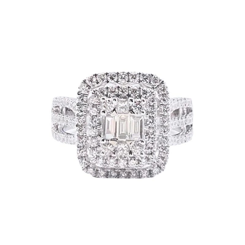 Rock sugar imitation diamond ring female niche design trend light luxury rings temperament versatile sweet ring