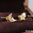 Small fresh and high-end earrings, creative asymmetrical star and moon earrings, niche elegant and fashionable earrings