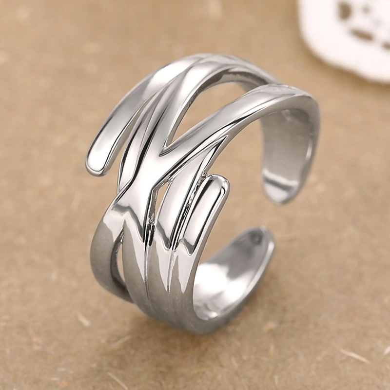   Gift niche internet celebrity ring female futuristic simple ring fashionable style trendy style