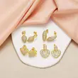 AS jewelry hot selling love peach heart earrings female gold-plated inlaid zircon heart-shaped earrings era392