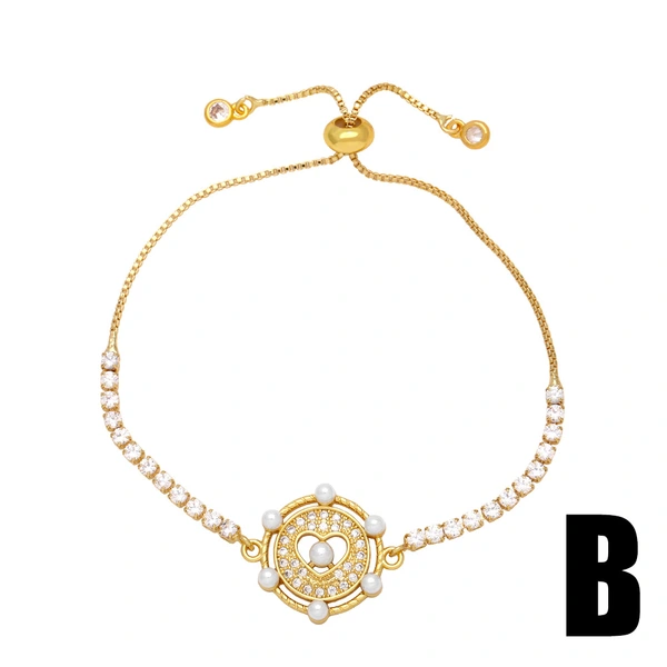 European and American retro micro-inlaid pearl zircon flower bracelet female style niche high-end hand jewelry wholesale brh92