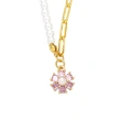 Clearance European and American street sweet cool style splicing pearl flower necklace female temperament necklace clavicle chain nkb619