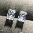 2021 new earrings classic four-claw square diamond zircon earrings copper plated white gold simple earrings