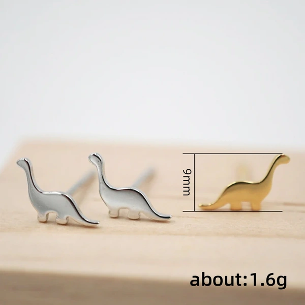 Fun dinosaur earrings for women, Japanese and Korean style, niche design, mini animal earrings, Yiwu jewelry wholesale