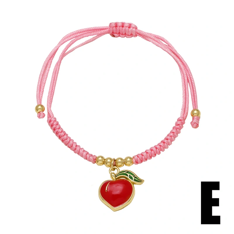 AS jewelry new fruit strawberry pendant red rope braided bracelet brj53 bracelet
