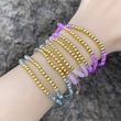 European and American jewelry crystal copper bead braided bracelet women's handmade beaded three-layer stacking bracelet wholesale bra91