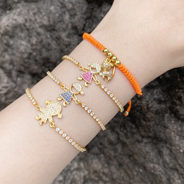 European and American fashion retro couple zircon bracelet style simple cute boy and girl bracelet wholesale brh34