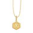 AS jewelry European and American hexagonal heart 26 English letters necklace clavicle necklace nkb296 necklace