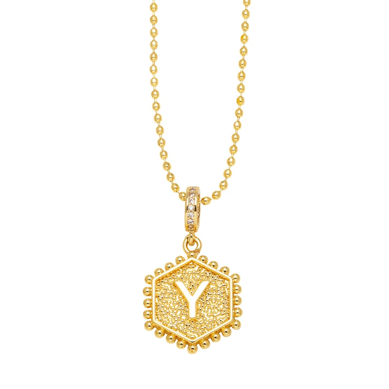 AS jewelry European and American hexagonal heart 26 English letters necklace clavicle necklace nkb296 necklace