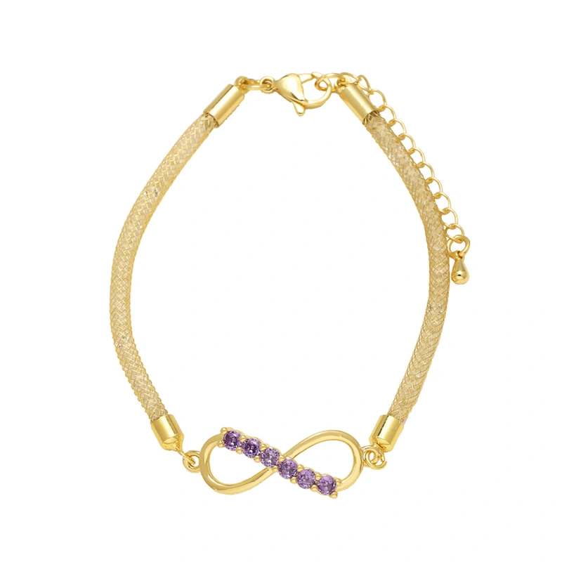 AS jewelry hot selling copper plated real gold full zircon 8 figure bracelet hand jewelry brf98 bracelet