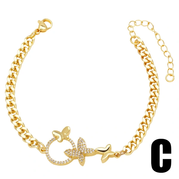 Clearance European and American palm butterfly bracelet female niche high-end inlaid zircon leopard head hand jewelry bracelet brm56