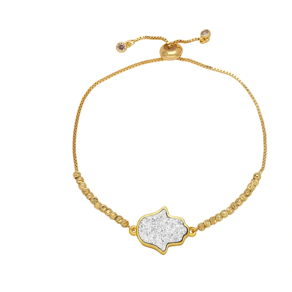 Jewelry palm bracelet female European and American simple light luxury copper plated real gold hand jewelry bracelet brd27