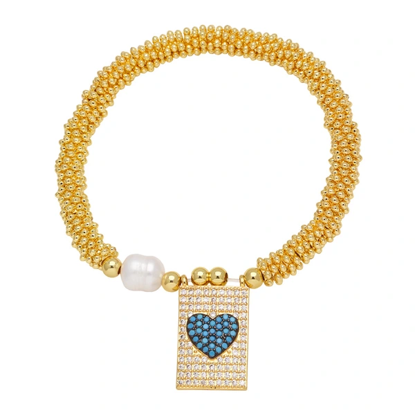 AS jewelry hot selling love pendant bracelet gold-plated full zircon hand jewelry bracelet brf07