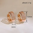 Micro-inlaid multi-layer line earrings hollow design classic versatile earrings temperament queen high-end earrings