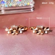 Korean metal flower earrings retro floral all-match women's earrings personality face slimming earrings