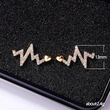 Creative electrocardiogram heartbeat earrings, new style inlaid zircon heartbeat earrings, simple and fashionable zircon lightning earrings