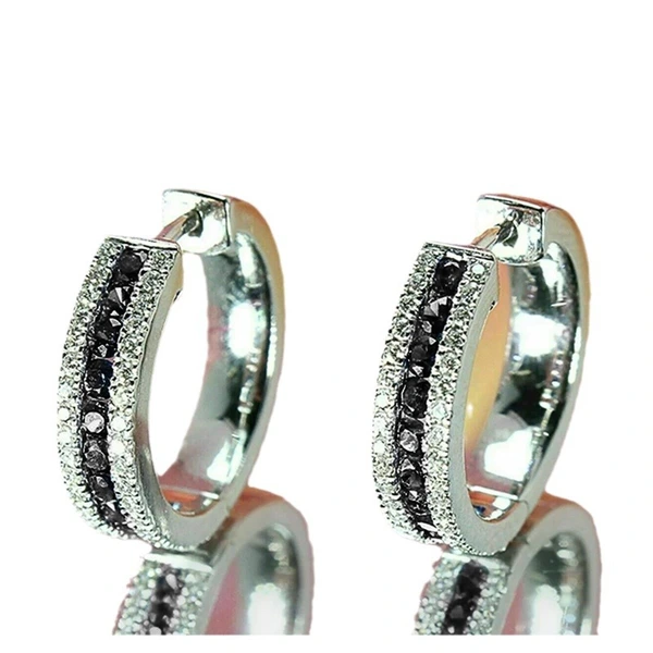 Elegant imitation sapphire earrings Korean version for women zircon ear buckle fashion line earrings classic earrings