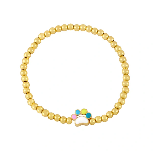 European and American small fresh beaded bracelet girly heart fashion cute dog paw print bracelet simple girlfriend bracelet brf02