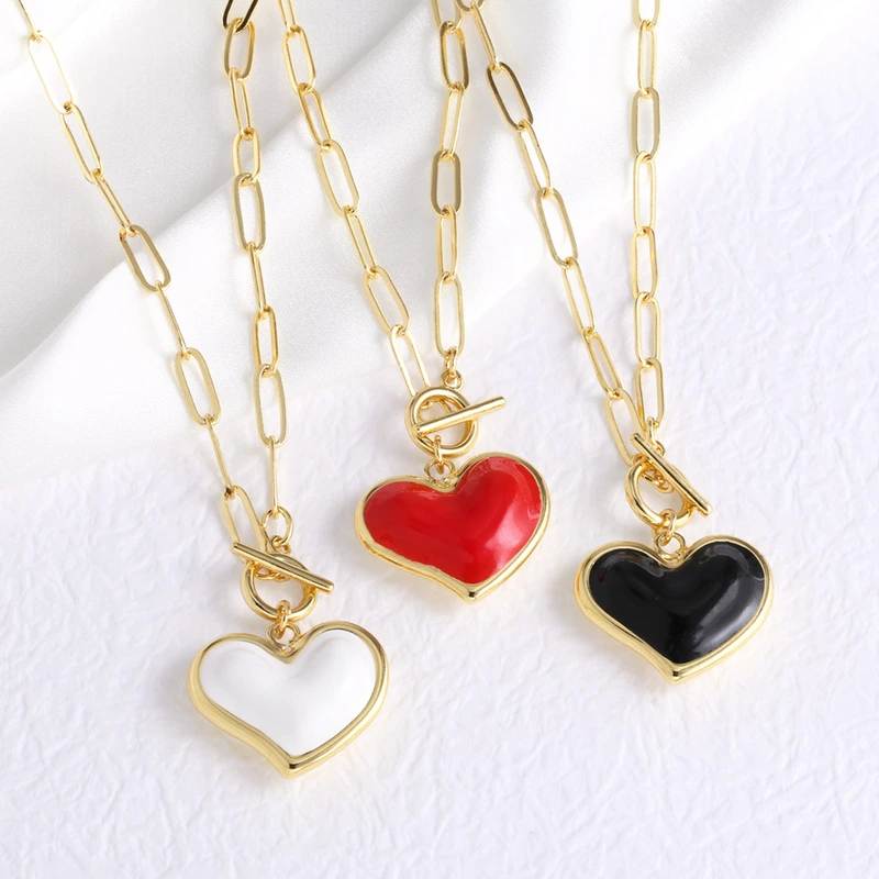 AS jewelry hot selling love heart shaped oil drop pendant necklace clavicle chain nkb840 necklace