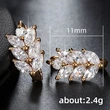 Hot selling earrings fashion diamond leaf earrings for women temperament wheat ear zircon ear clips manufacturers supply
