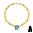 2023 summer new gold round beaded colorful love five-pointed star bracelet female European and American hand jewelry brh49