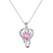    New Chinese Valentine's Day necklace for women, love line design pendant, pink heart-shaped sweet style