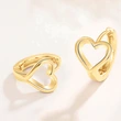  Korean fashion temperament love earrings simple sweet heart-shaped earrings hollow metal Korean style earrings
