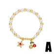 AS jewelry Europe and the United States hot selling pearl beads cross cherry fruit pendant gold-plated bracelet female brm82