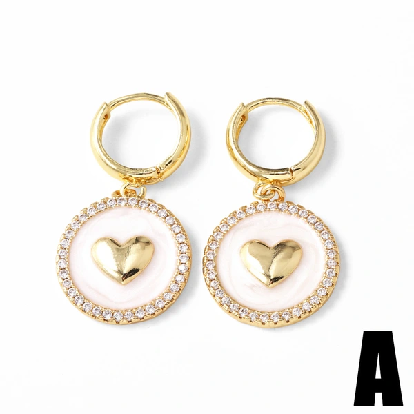 AS jewelry new oil drop red love peach heart earrings ear buckle earrings female erv80 ring