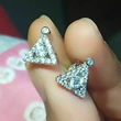 European and American jewelry creative diamond-studded geometric triangle earrings exquisite zircon earrings hot sales