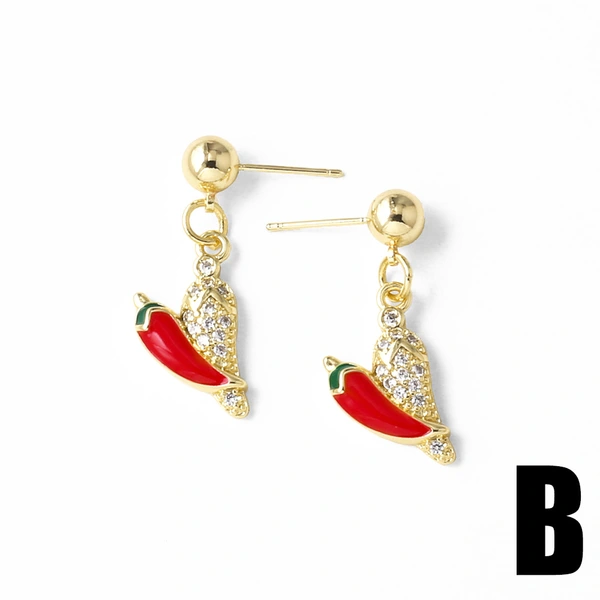 AS jewelry cross-hot fruit love peach heart cherry pendant earrings earrings female era231