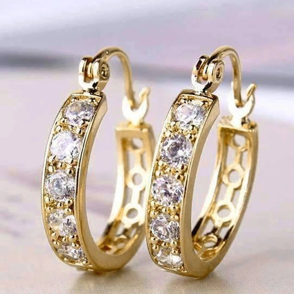 Millennial hot girl zircon earrings small new trendy earrings for women high-end hollow design earrings