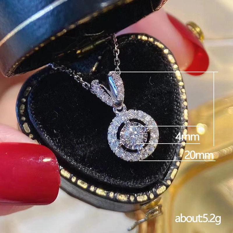 E-commerce supply classic round diamond necklace European and American fashion zircon pendant necklace for women wholesale