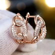 Manufacturer's source niche personality earrings for women, hoop lock design earrings micro-inlaid zircon French style